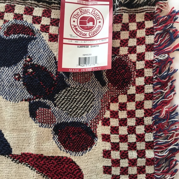 Surprise Santa Cotton Christmas New Throw Blanket Santa and dog - Picture 4 of 5